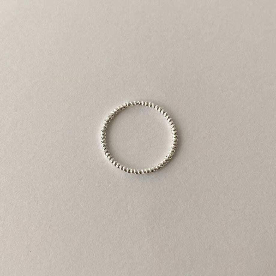 lace rope ring (dot) (silver)---240