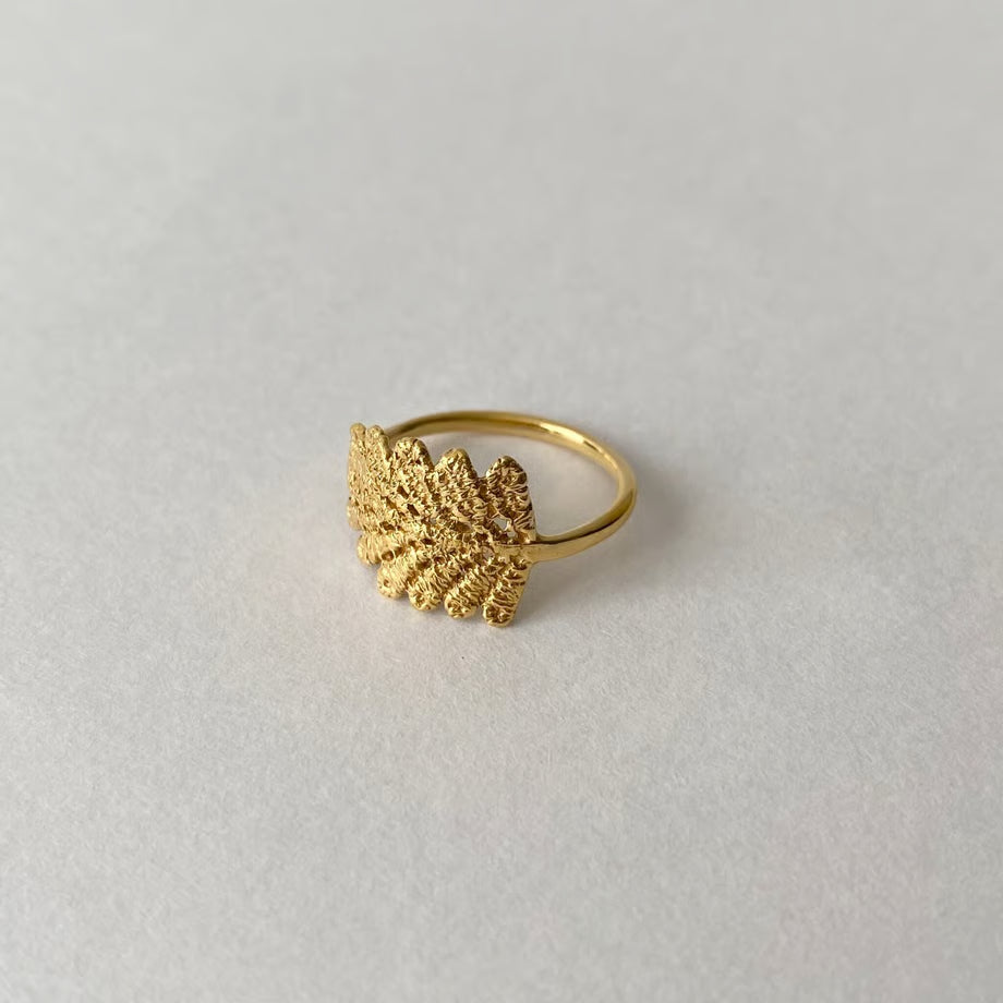 lace leaf ring (gold)---212