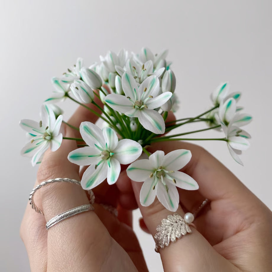 lace leaf ring /pearl (silver)---211