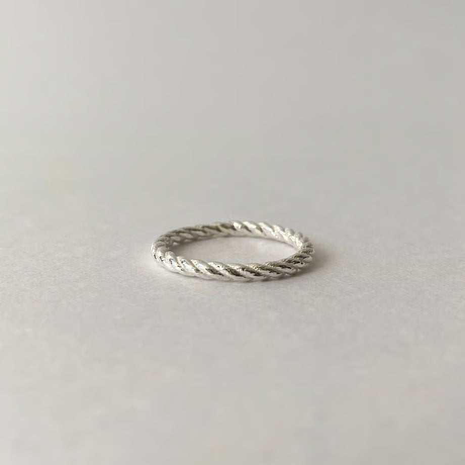lace rope ring (M) (silver)---242