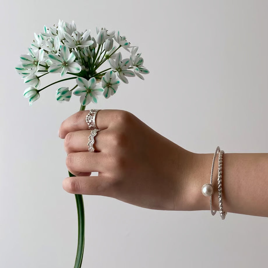 lace grain ring (silver)---297