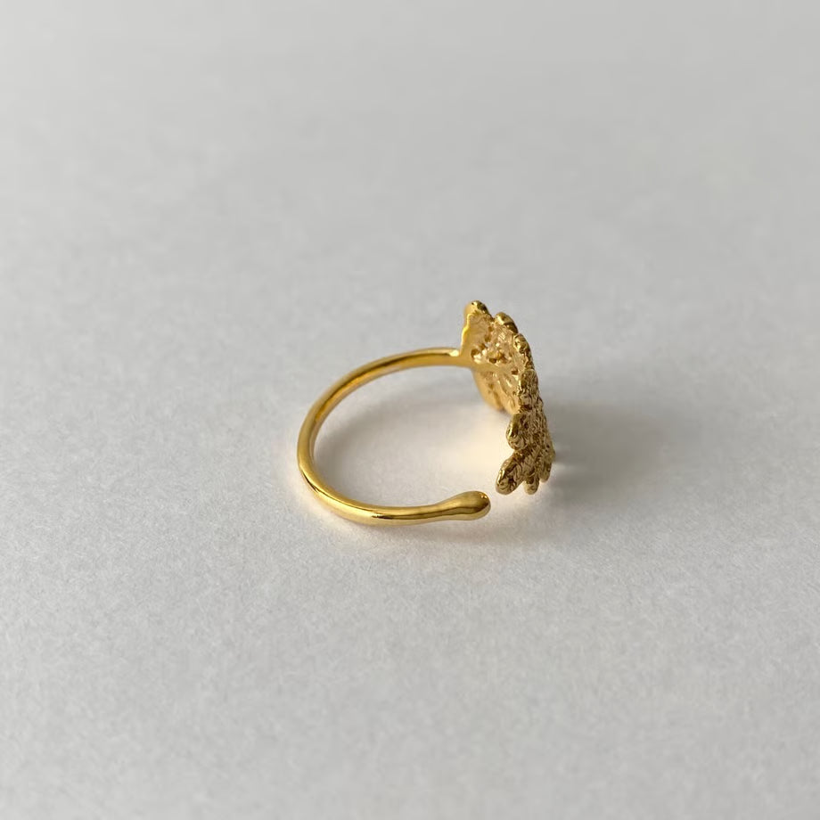 lace leaf ring (gold)---212