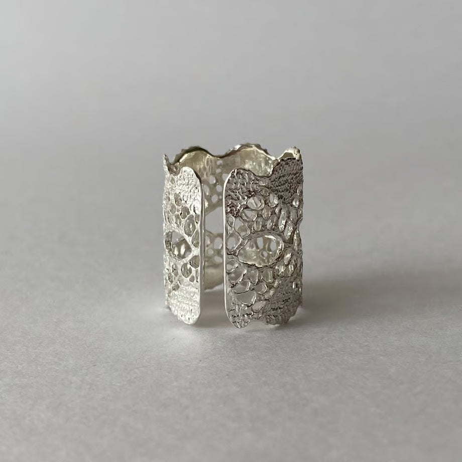 lace ring(silver)---364