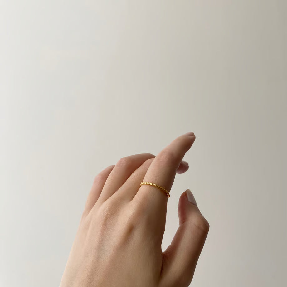 lace rope ring (S) (gold)---241