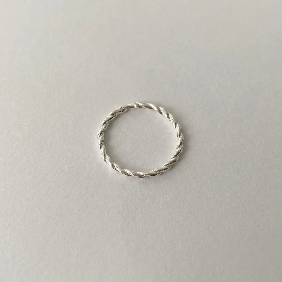 lace rope ring (S) (silver)---241