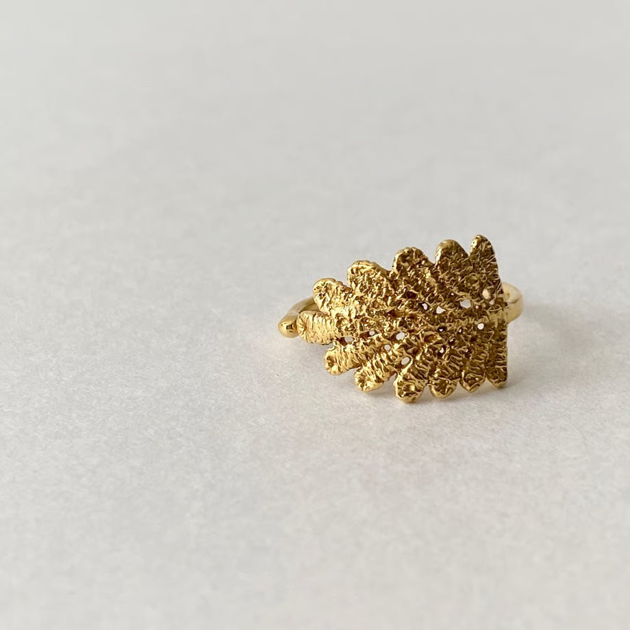lace leaf ring (gold)---212
