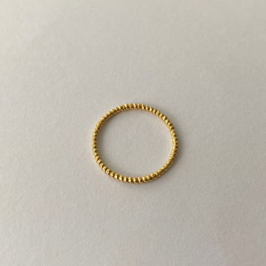 lace rope ring (dot) (gold)---240