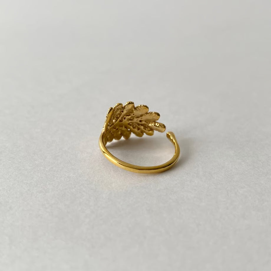 lace leaf ring (gold)---212